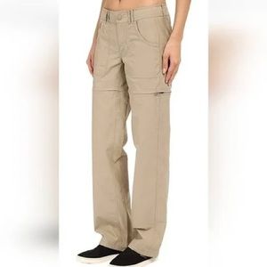 Women’s North Face Drawstring Hiking Pants Beige Khaki Convertible